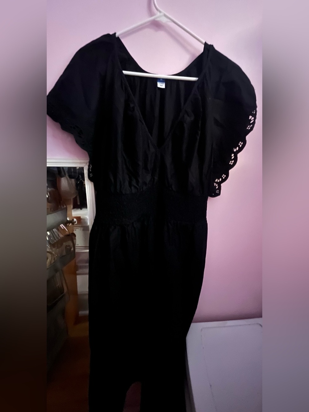 Old Navy NWT Black V-Neck Flutter Sleeve Maxi Dress